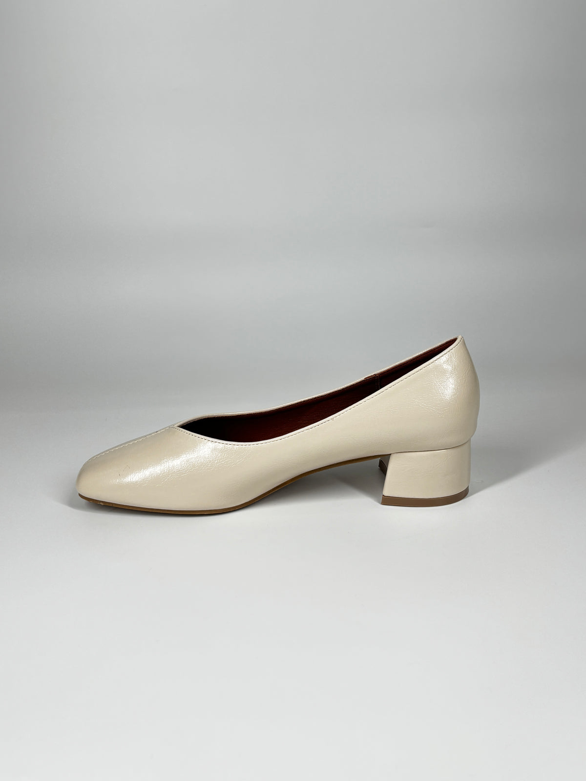 Pump Minimal a Tacco Largo - Bianco