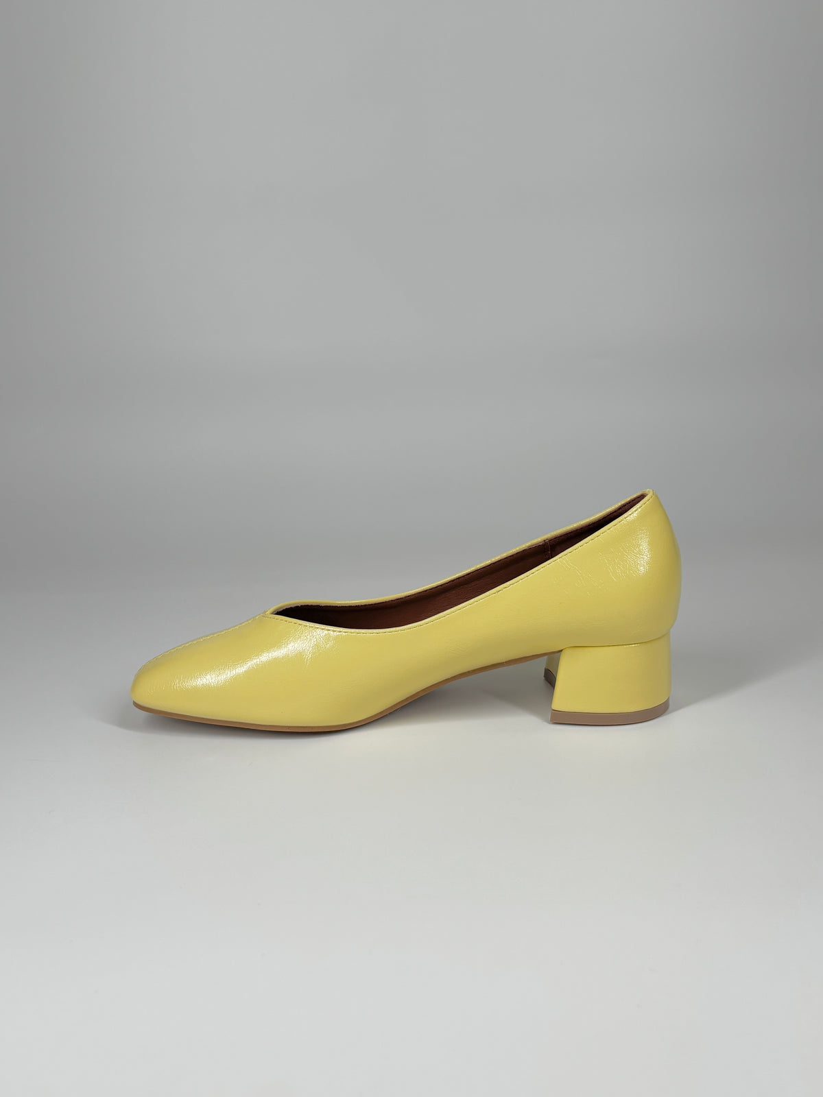 Pump Minimal a Tacco Largo - Giallo