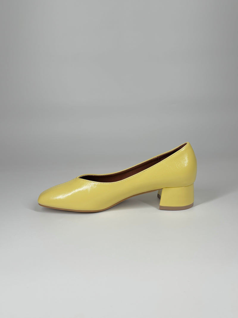 Pump Minimal a Tacco Largo - Giallo