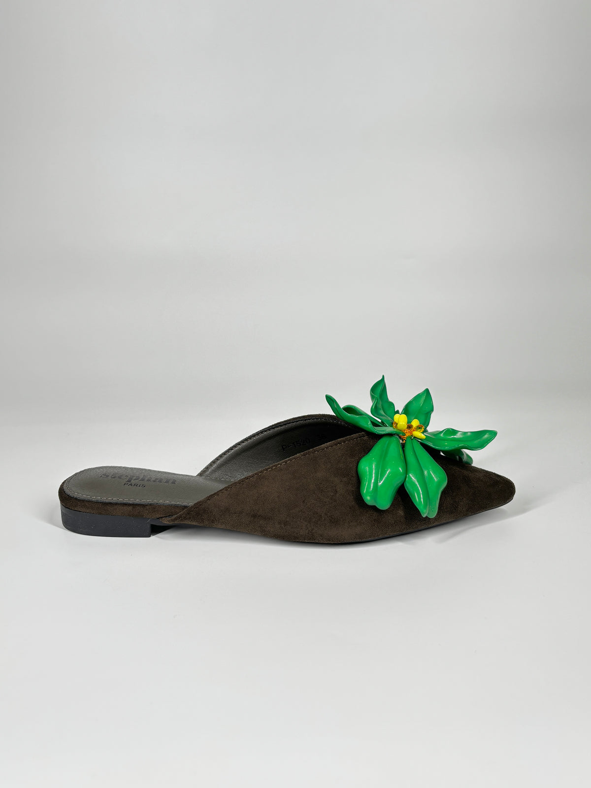 Mule a Punta in camoscio - Verde