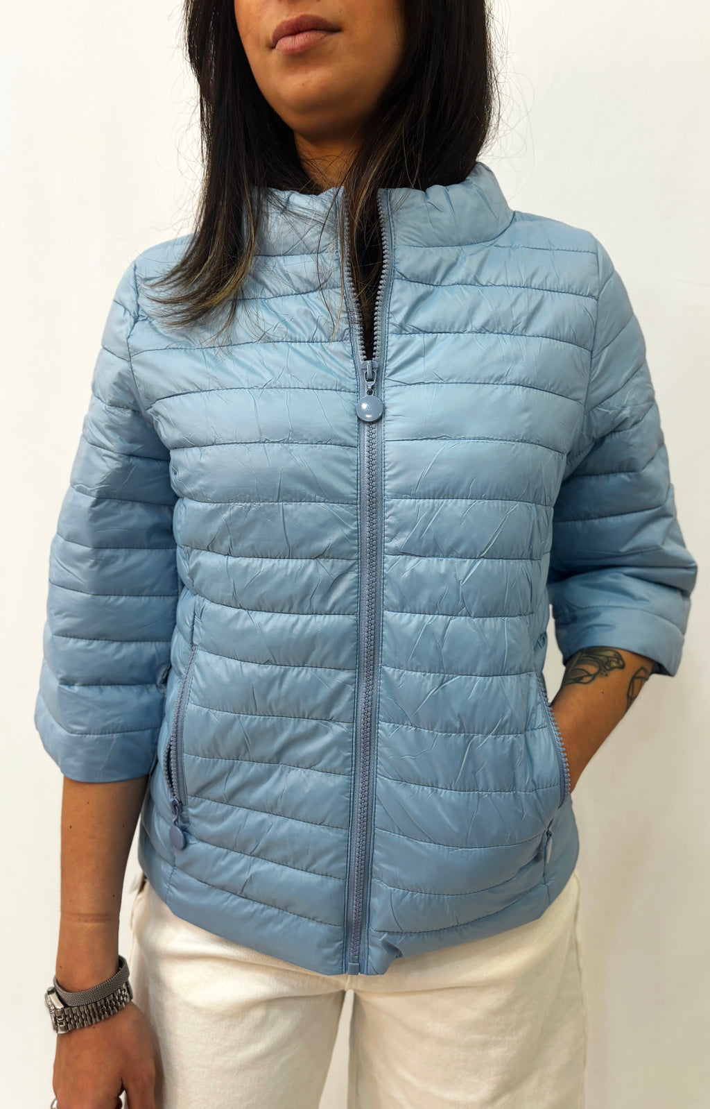 AZZURRO | Piumino leggero con manica 3/4