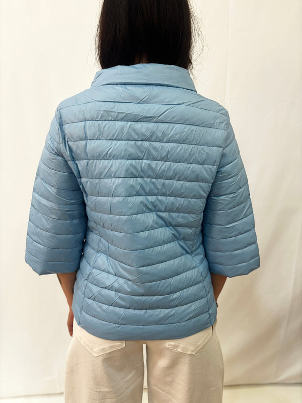 Piumino leggero con manica 3/4 - Azzurro