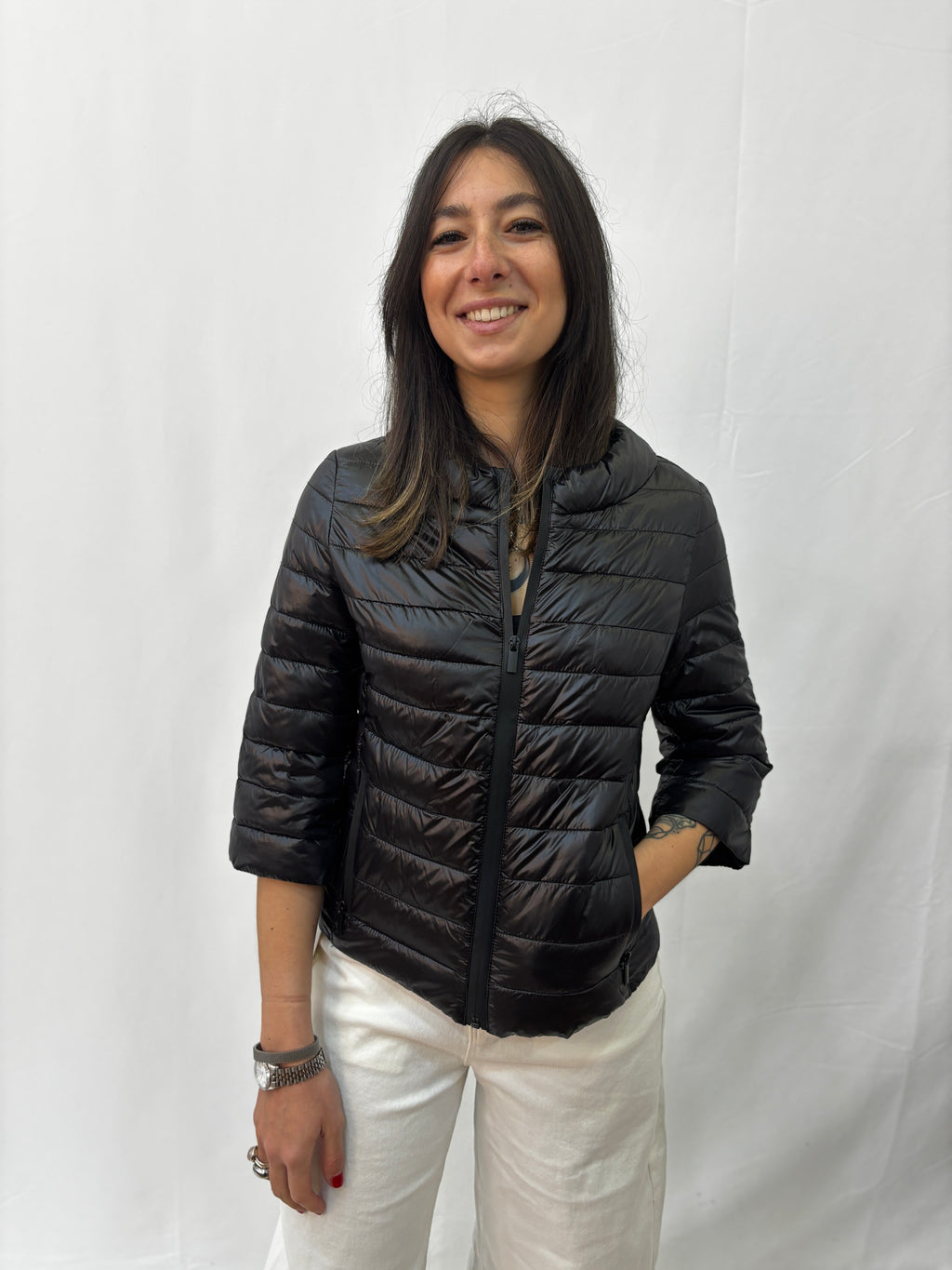 BIANCO | Piumino leggero con manica 3/4