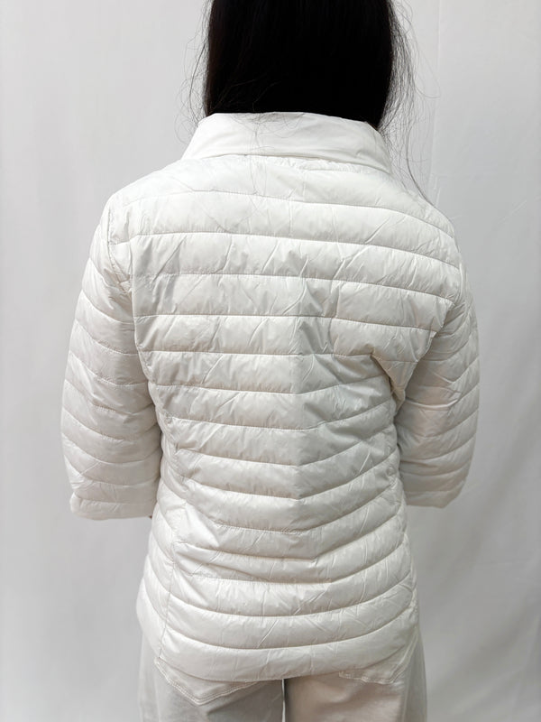 Piumino leggero con manica 3/4 -Bianco