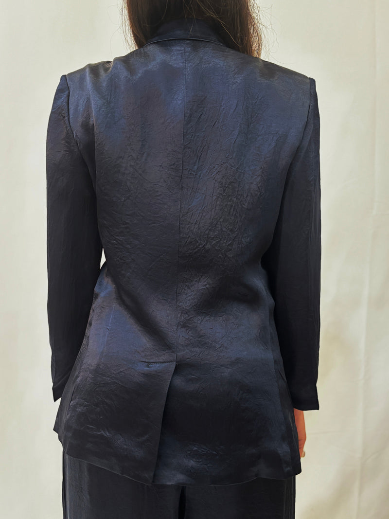 Blazer Doppio Petto in Satin -  Blu Notte
