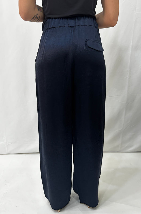 Pantaloni in Satin -  Blu Notte