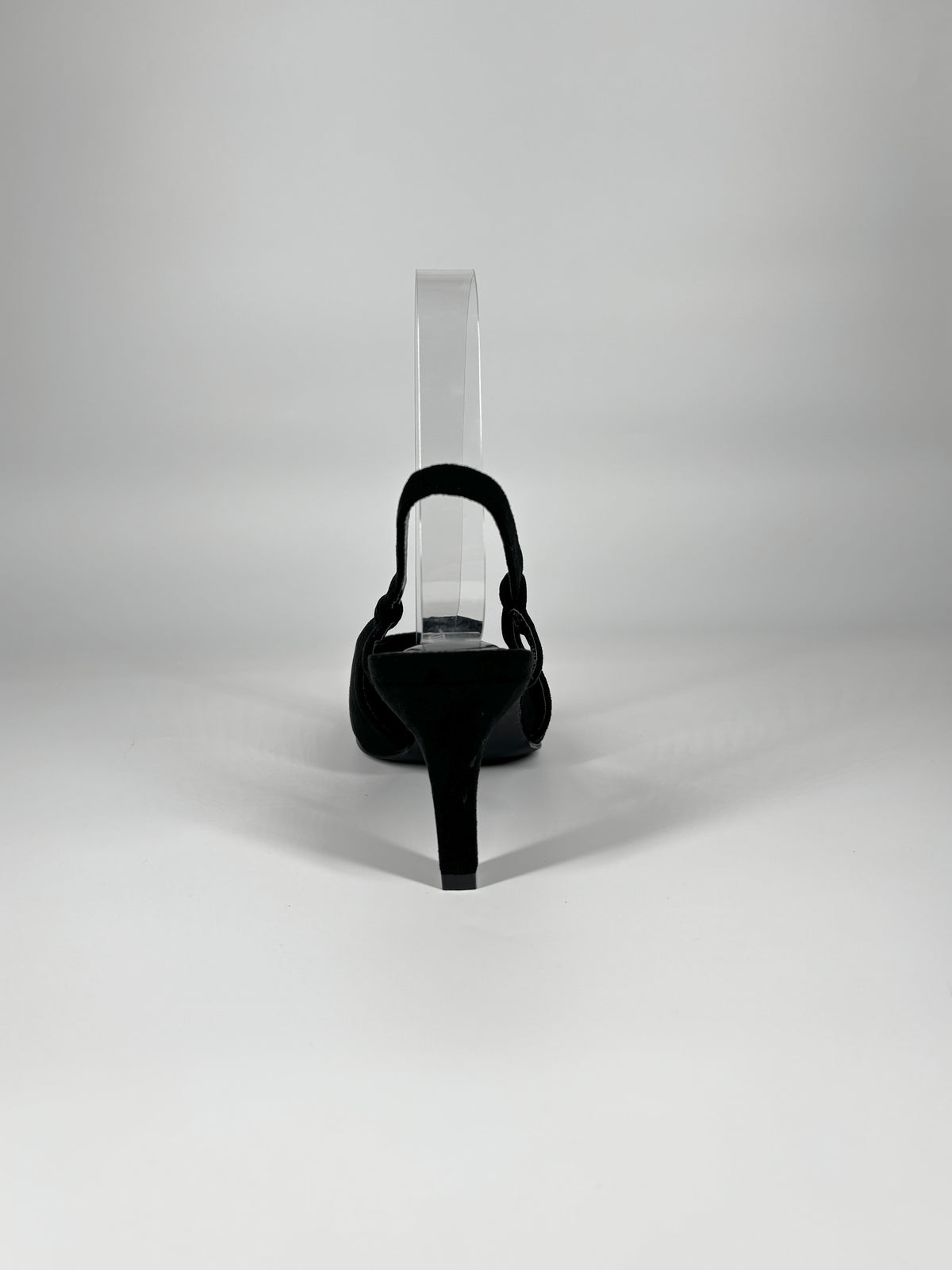 Slingback a Punta in Camoscio - Nero