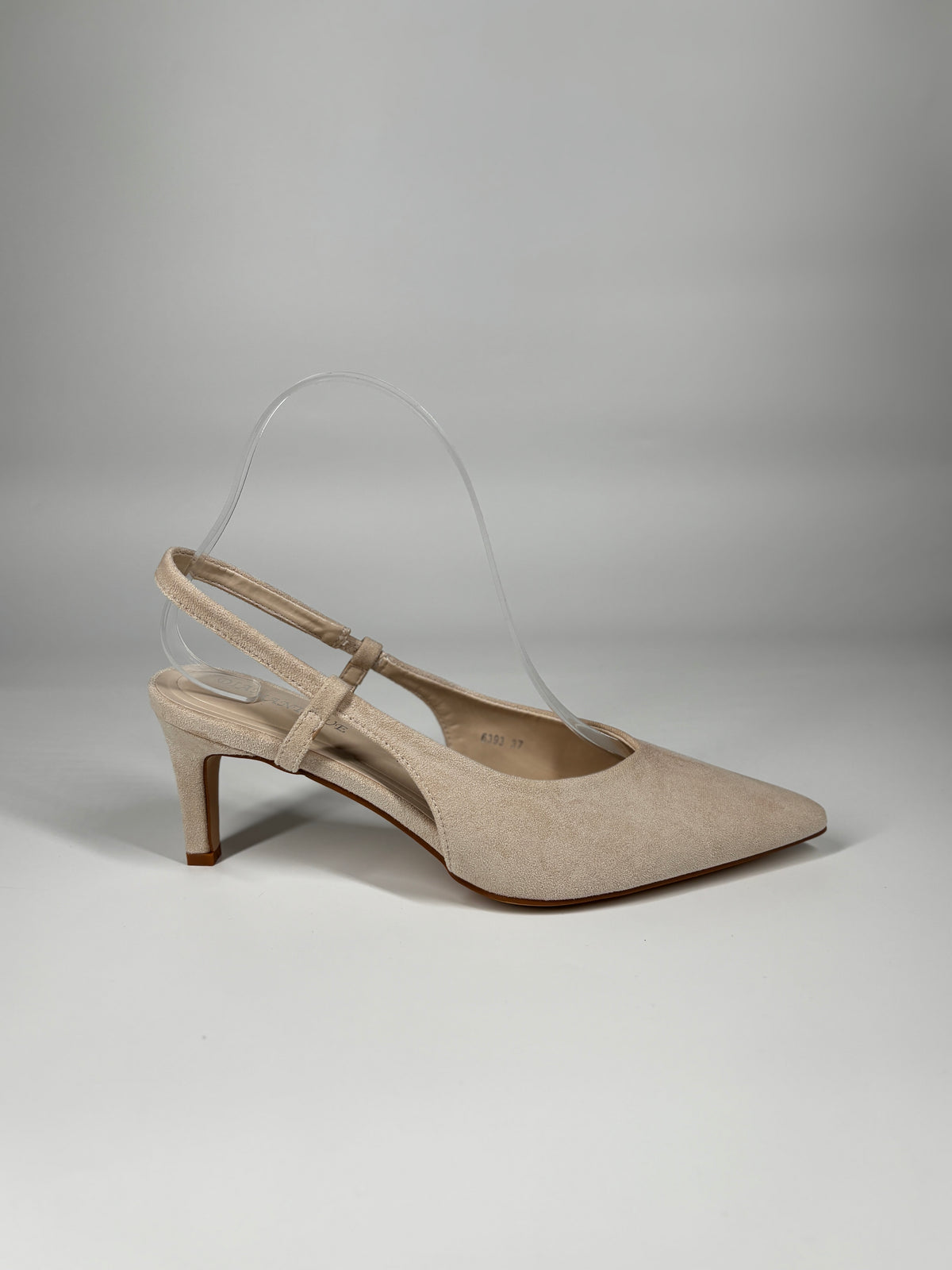 Slingback a Punta in Camoscio - Beige