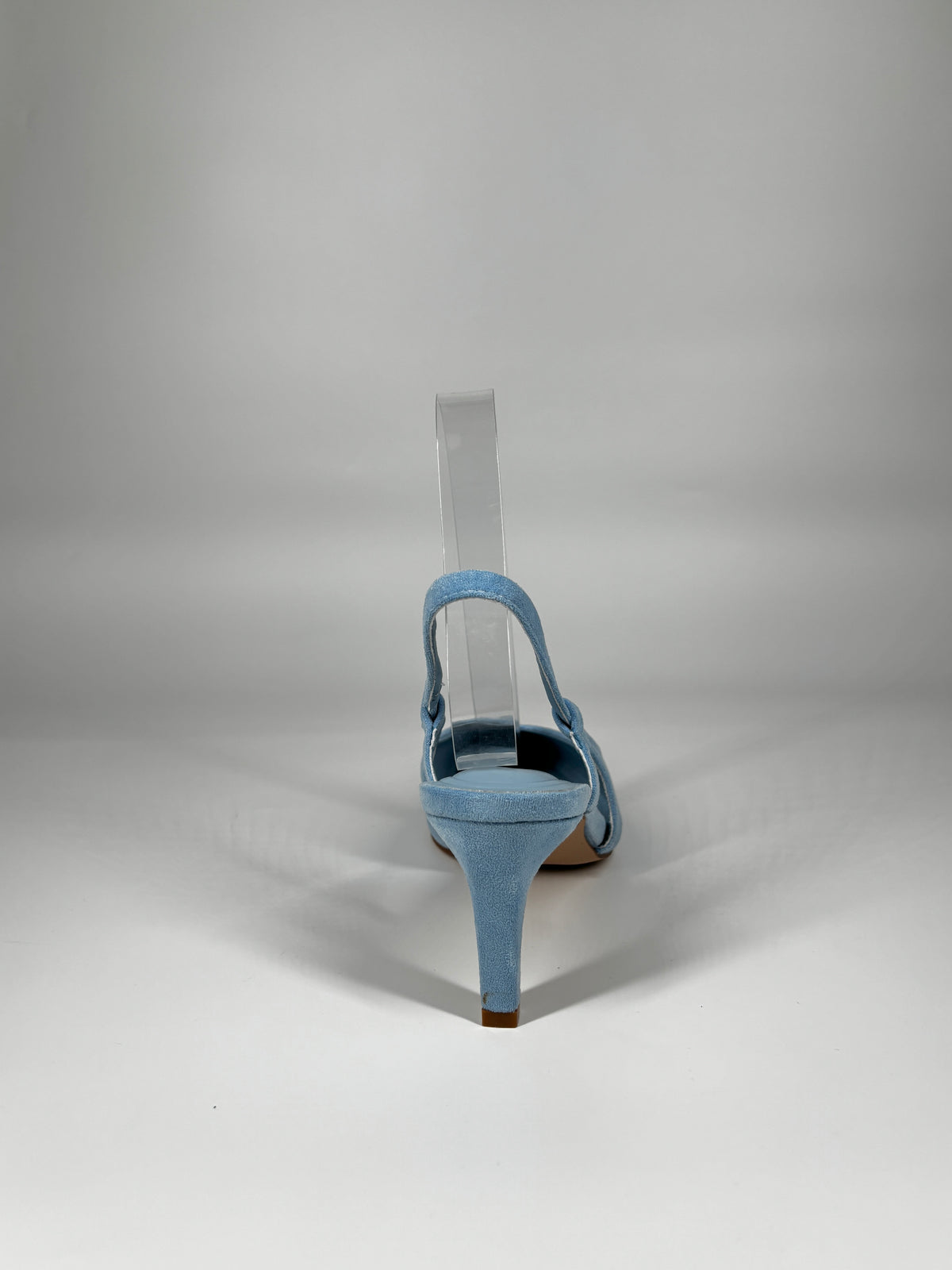 Slingback a Punta in Camoscio - Celeste