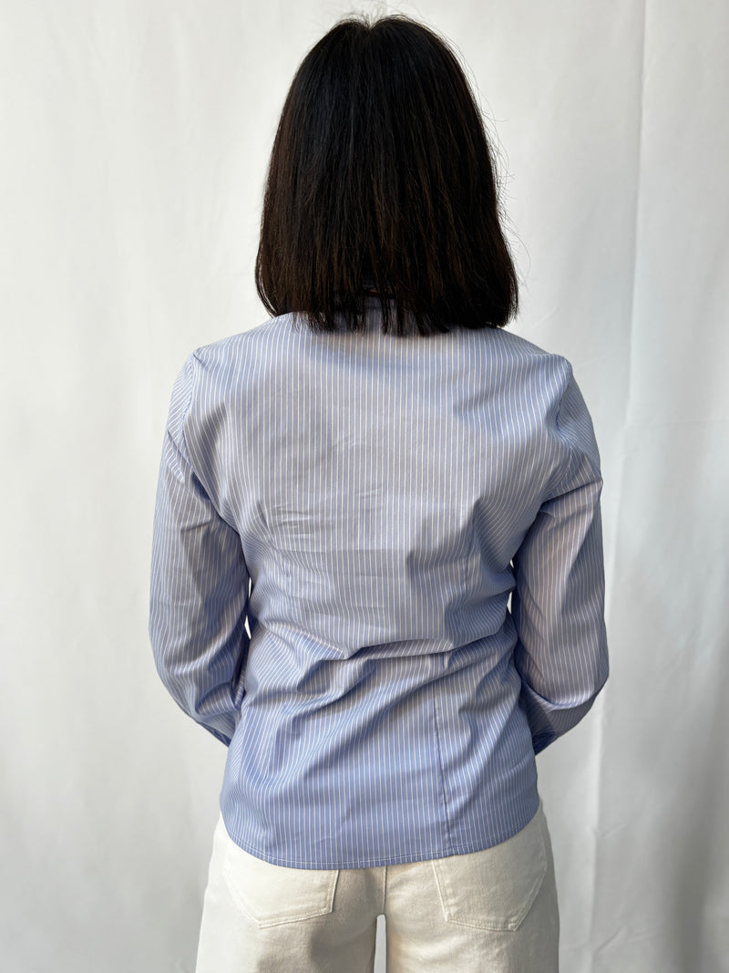 Camicia Zahjr a Righe Sottili – Blue & White