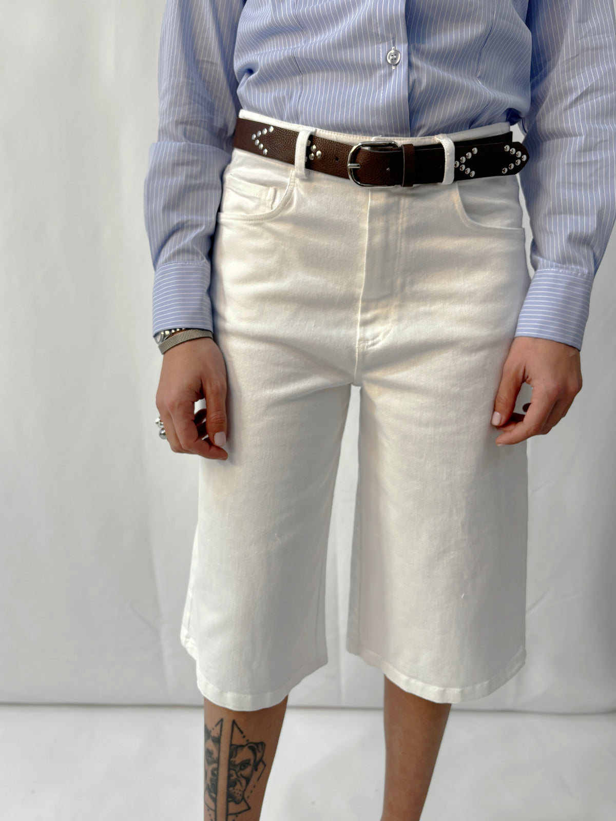 Bermuda in Denim Zahjr – Bianco
