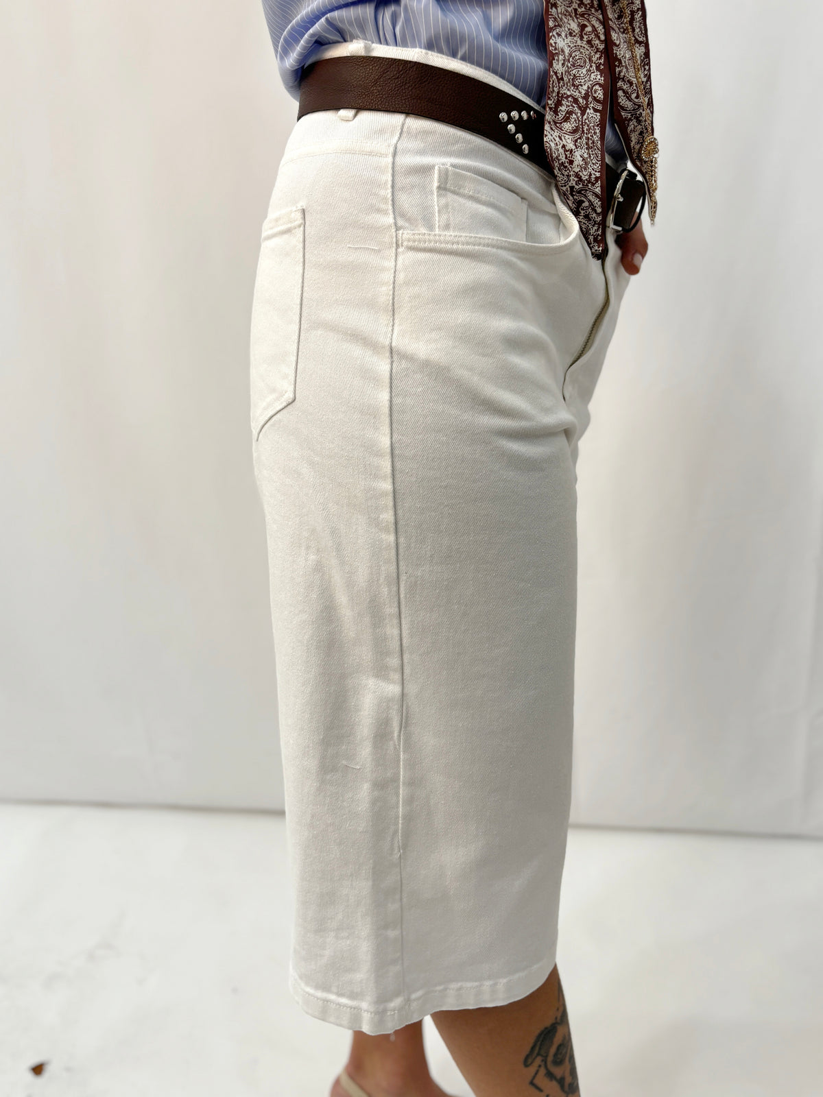Bermuda in Denim Zahjr – Bianco