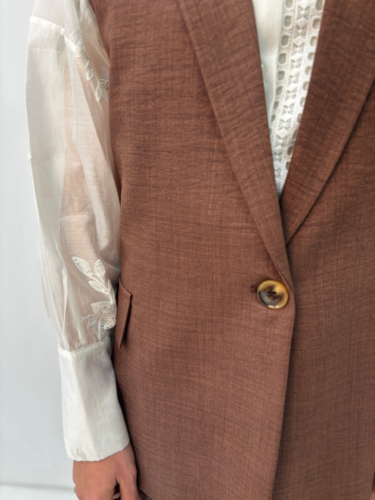 Gilet Monopetto Zahjr - Marrone