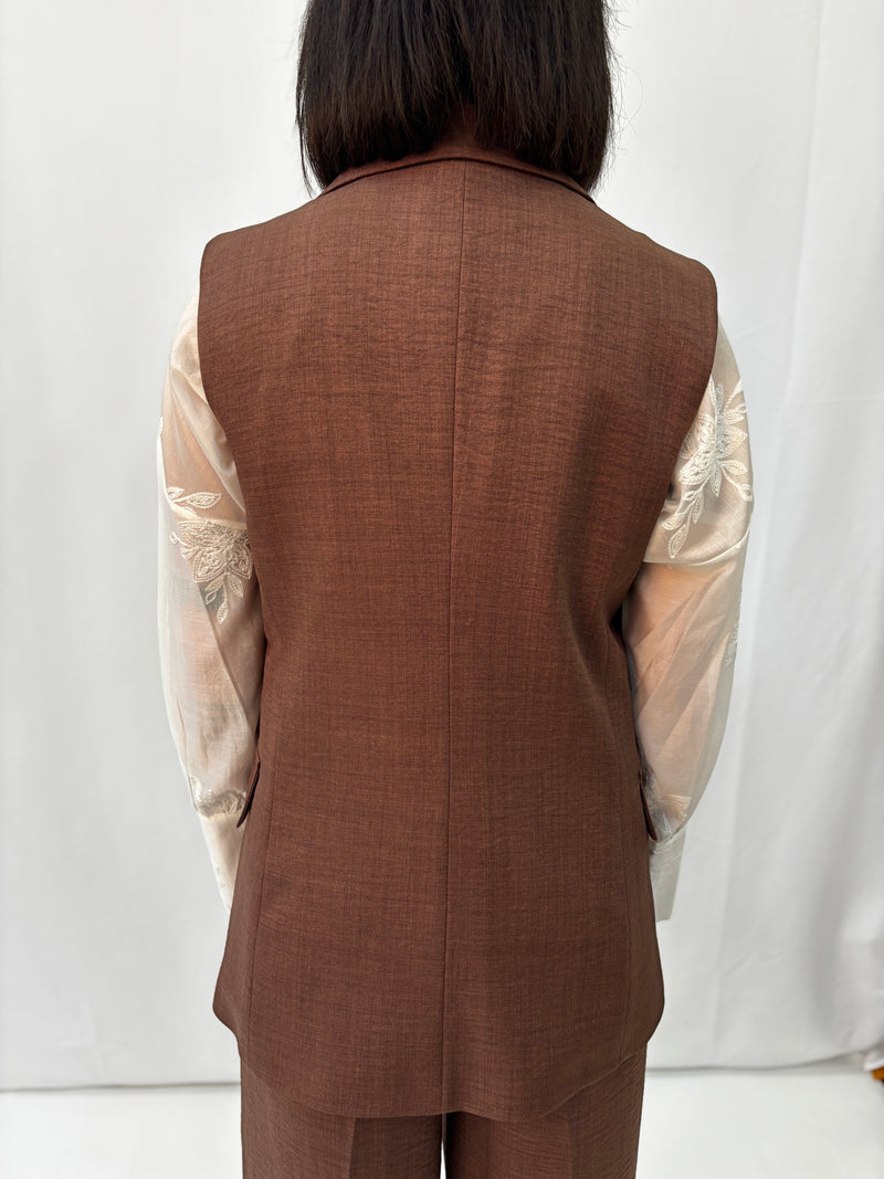 Gilet Monopetto Zahjr - Marrone