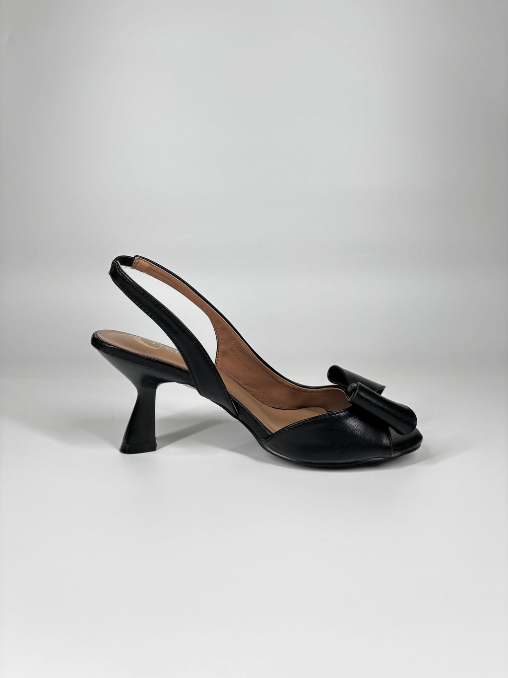 Sandalo Slingback in Pelle con Fiocco - Nero