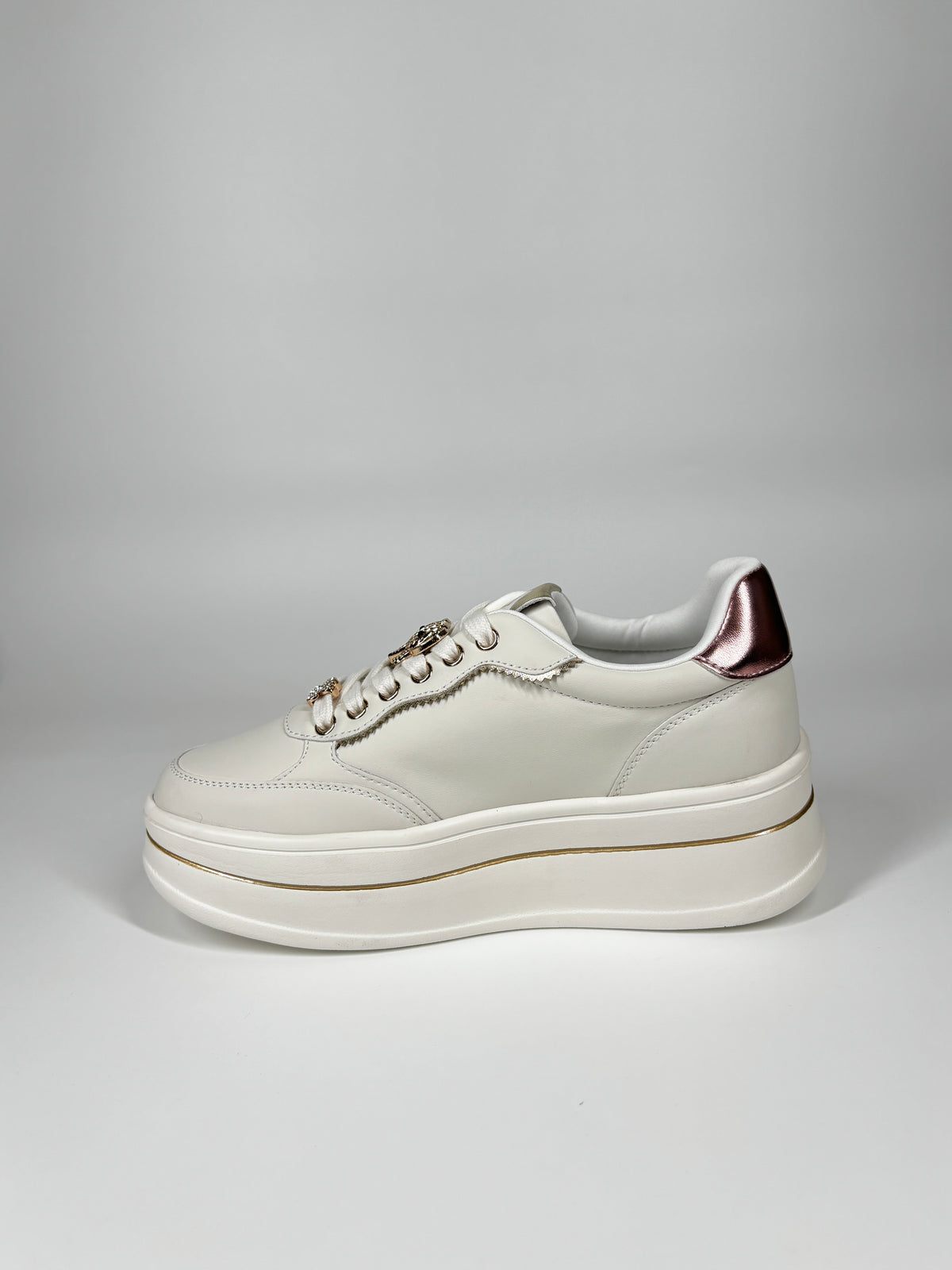 Sneaker Gold & Gold Platform -Avorio