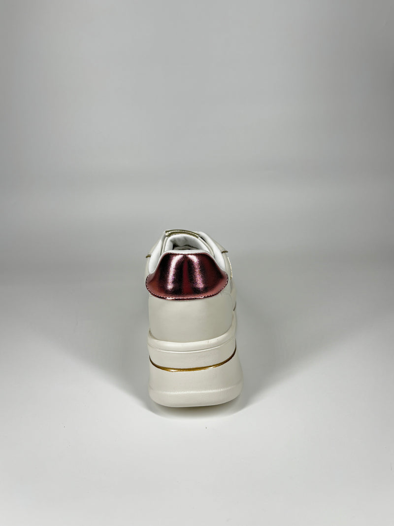 Sneaker Gold & Gold Platform -Avorio