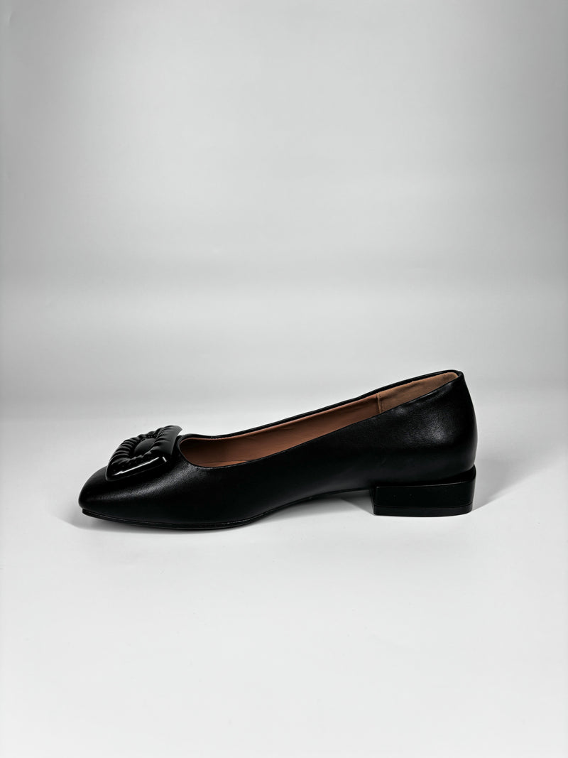 Ballerina con punta Squadrata - Nera