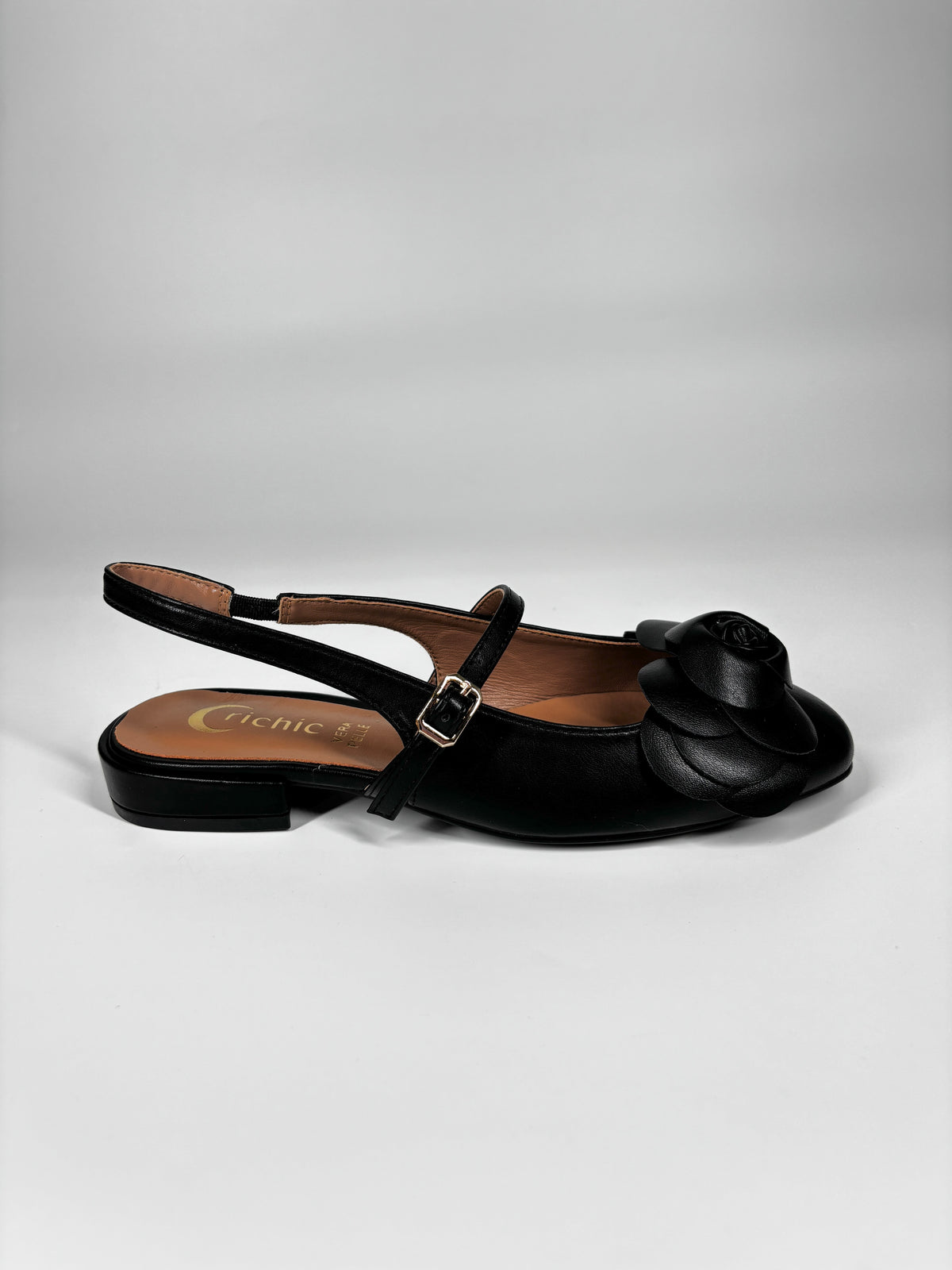 Slingback Bicolore con Rosa - Nero