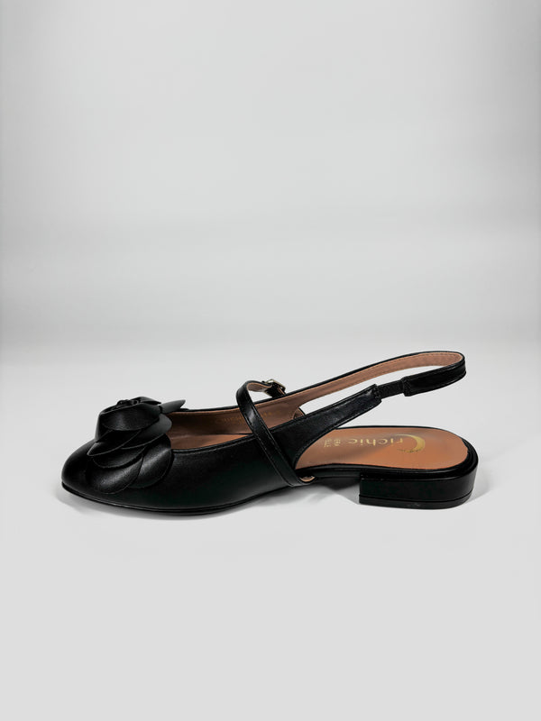 Slingback Bicolore con Rosa - Nero