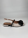 Slingback Bicolore con Rosa - Beige