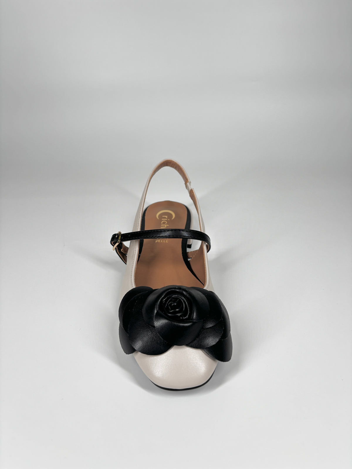 Slingback Bicolore con Rosa - Beige