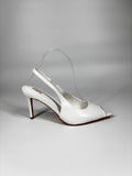 Décolleté Slingback in Vernice - Bianco