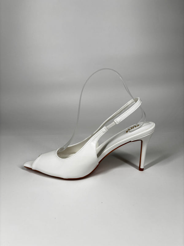 Décolleté Slingback in Vernice - Bianco