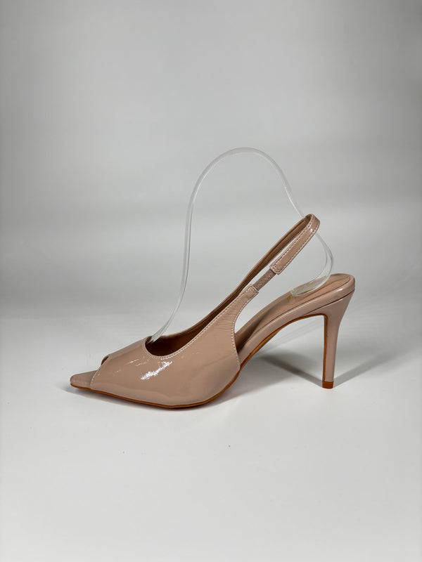 Décolleté Slingback in Vernice - Nude