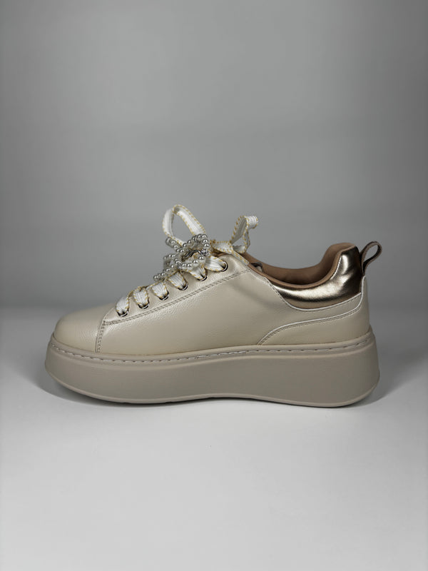 Sneaker Gold & Gold - Crema