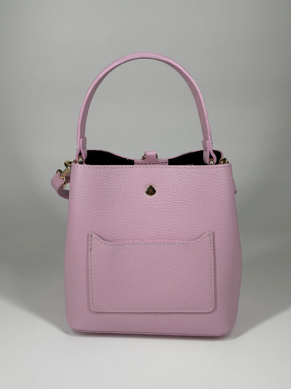 Borsa a Secchiello in Vera Pelle - Rosa