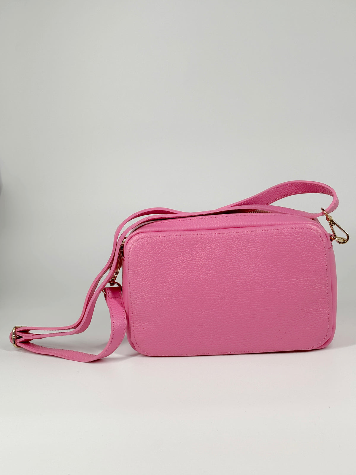 Borsa in vera pelle con doppio scomparto - Rosa