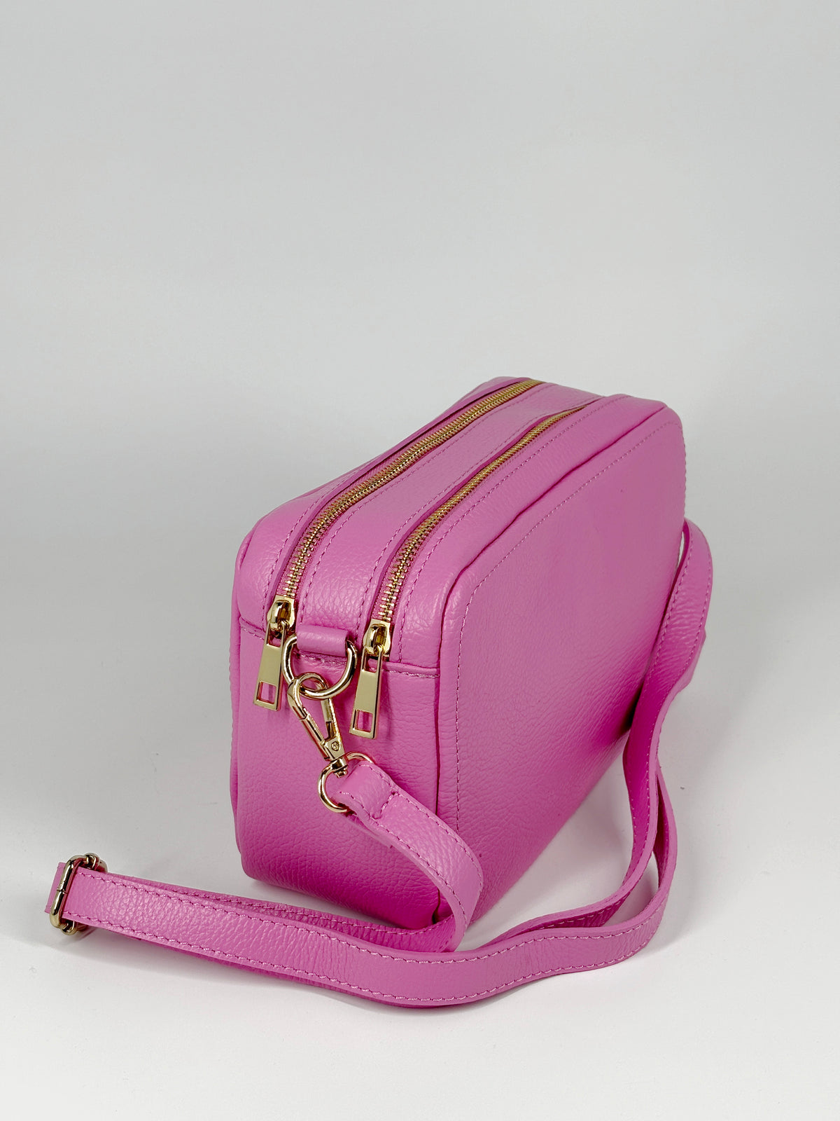 Borsa in vera pelle con doppio scomparto - Rosa