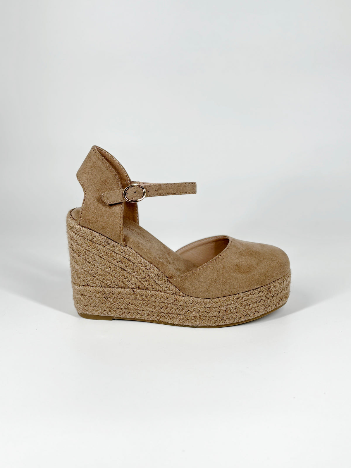 Sandalo Espadrillas con Zeppa in Camoscio - Beige
