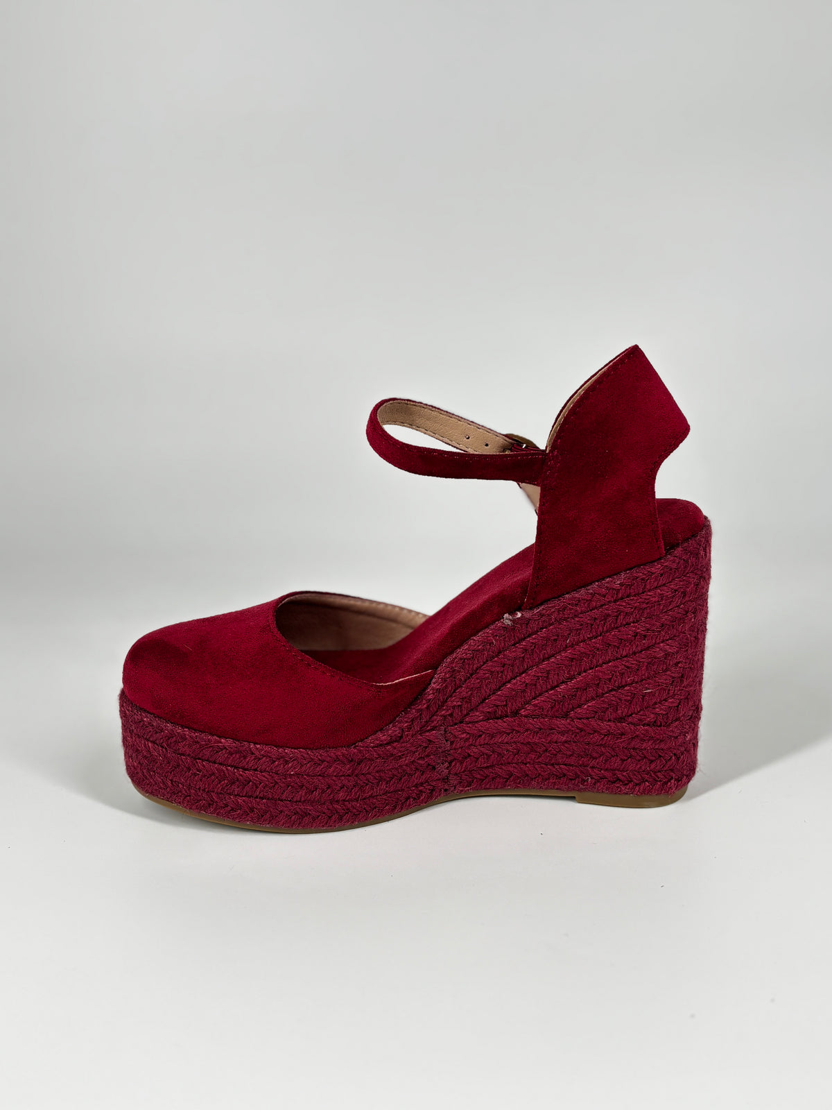 Sandalo Espadrillas con Zeppa in Camoscio - Bordeaux