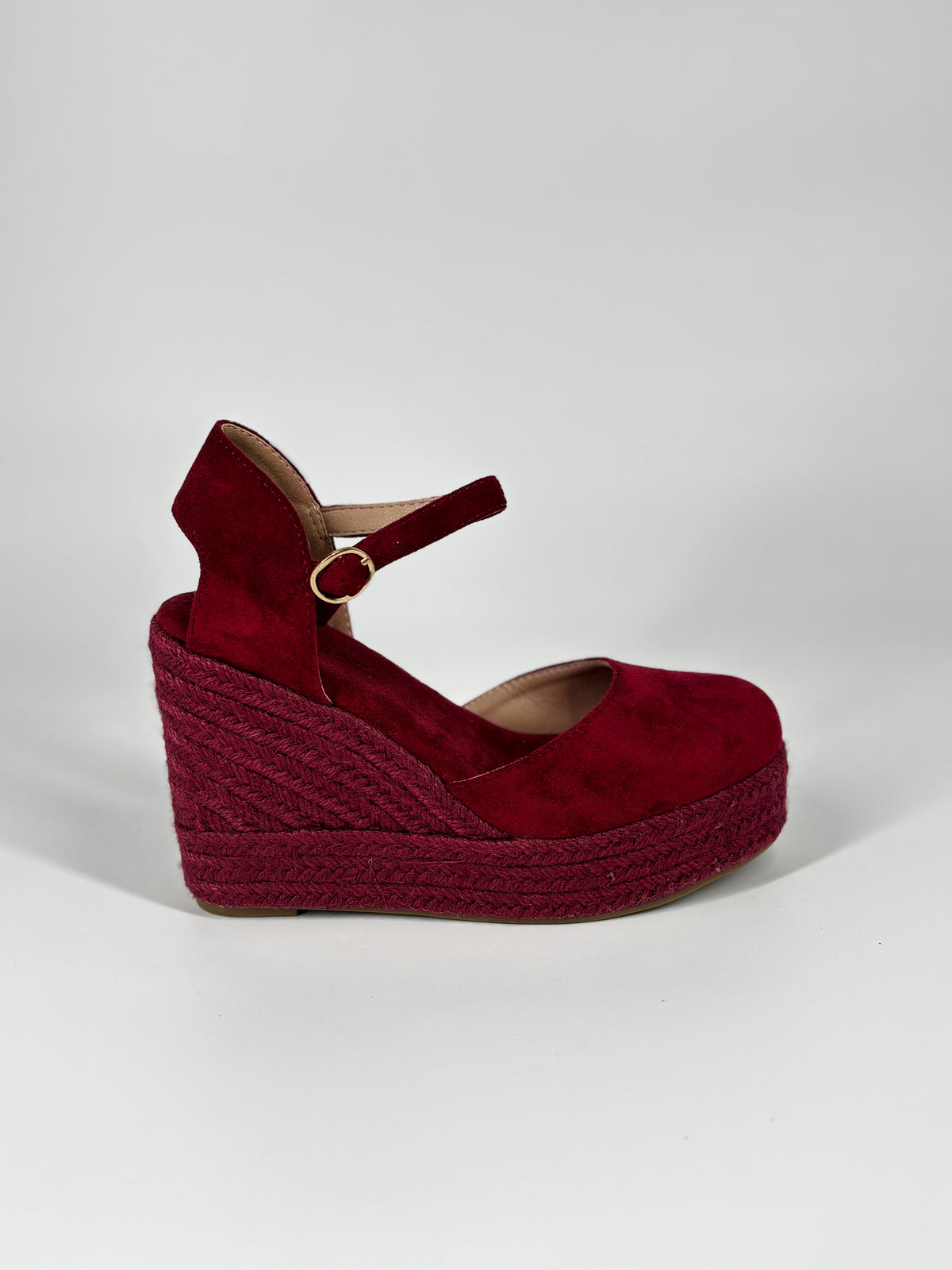 Sandalo Espadrillas con Zeppa in Camoscio - Bordeaux