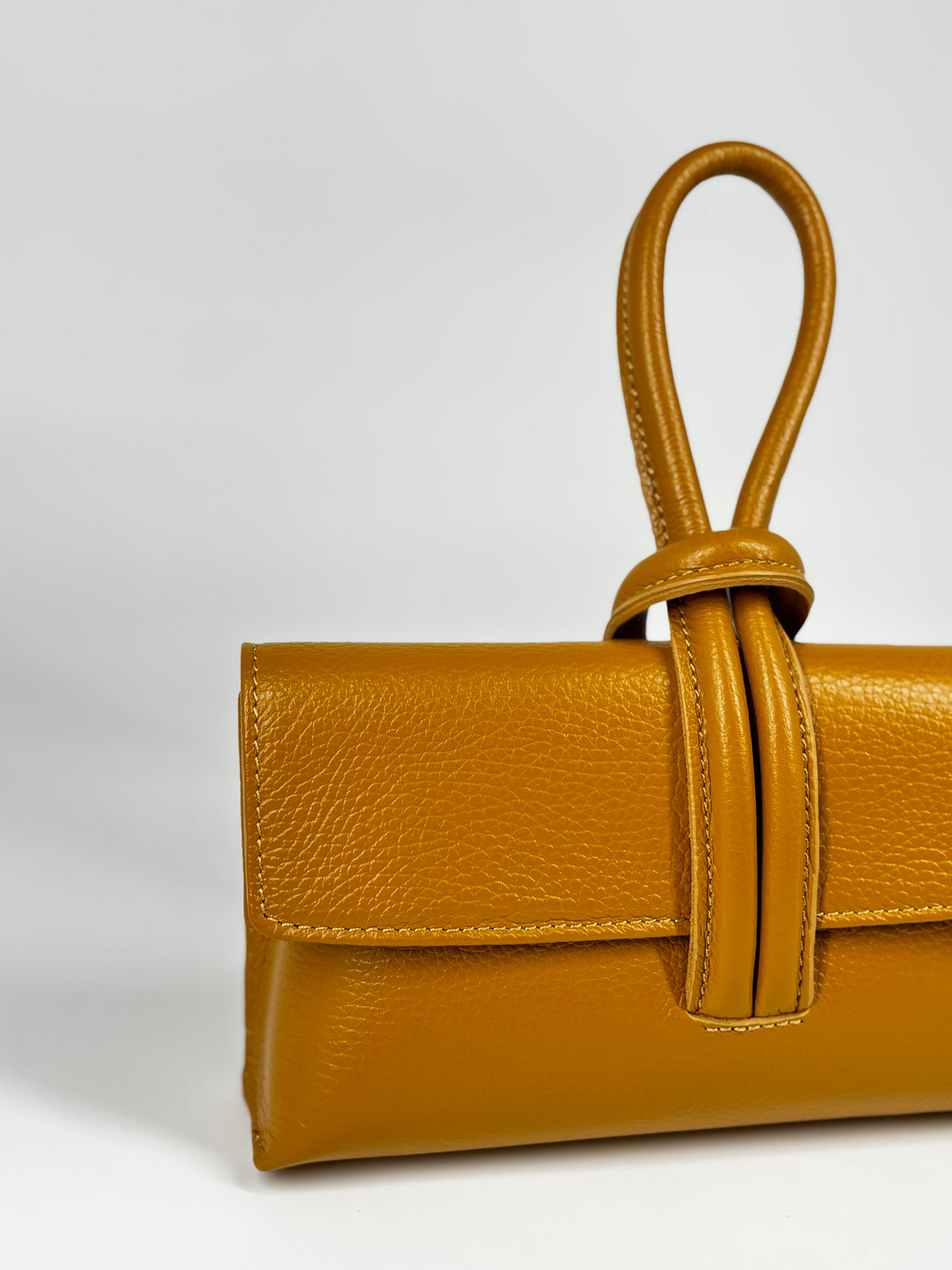 Pochette in Vera Pelle - Ocra