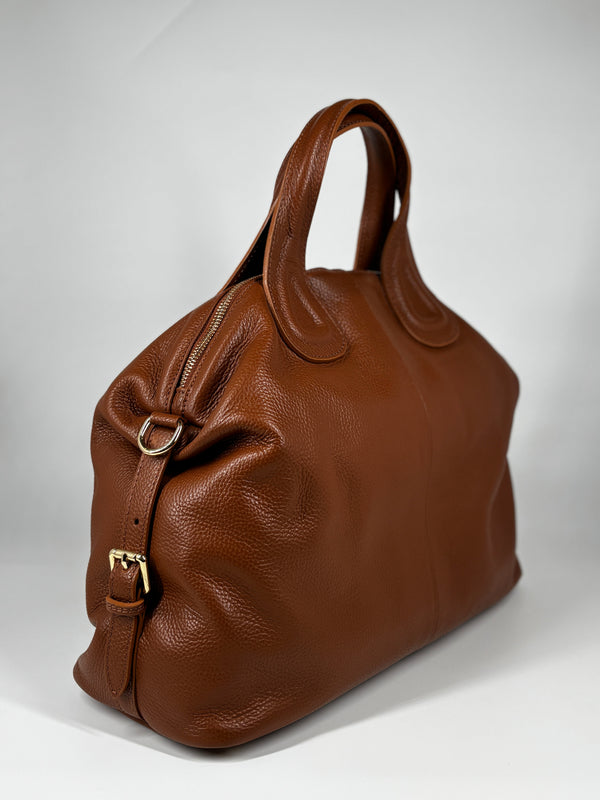 Borsa Bauletto in vera pelle - Cuoio