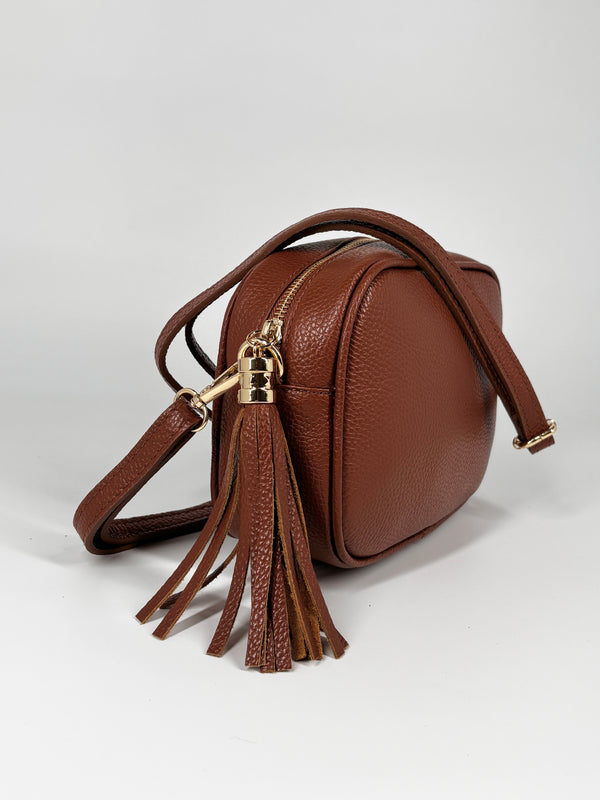 Borsa a Tracolla in Pelle con Nappa – Cuoio