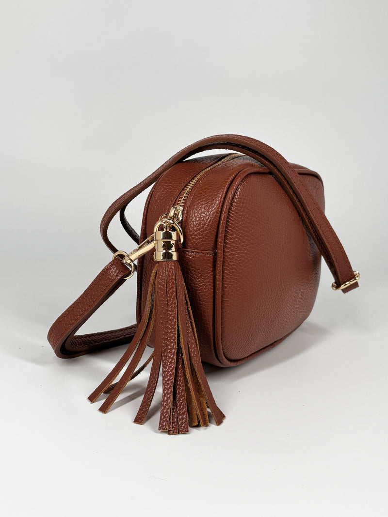 Borsa a Tracolla in Pelle con Nappa – Cuoio