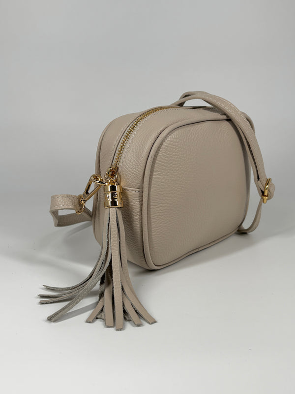 Borsa a Tracolla in Pelle con Nappa – Beige