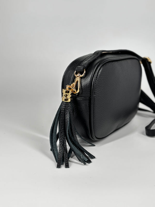 Borsa a Tracolla in Pelle con Nappa – Nero