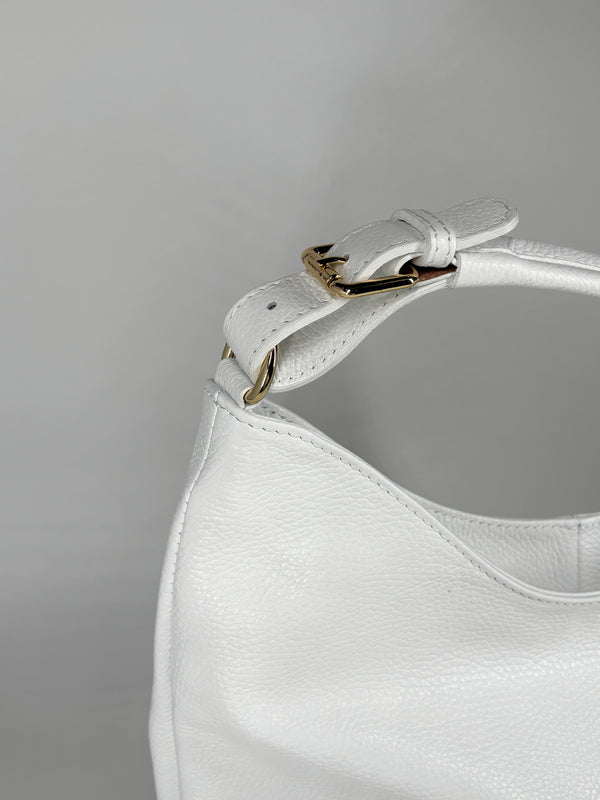 Borsa a Spalla Morbida in Pelle - Bianco