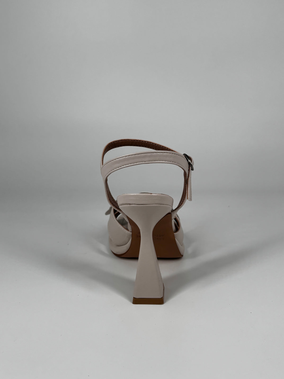 Sandalo Maxi Fiori e Tacco Scultoreo – Beige
