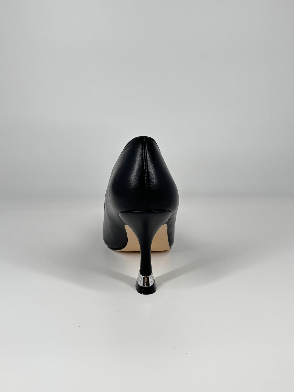 Décolleté Gold&Gold Nera con Dettaglio Tacco Silver