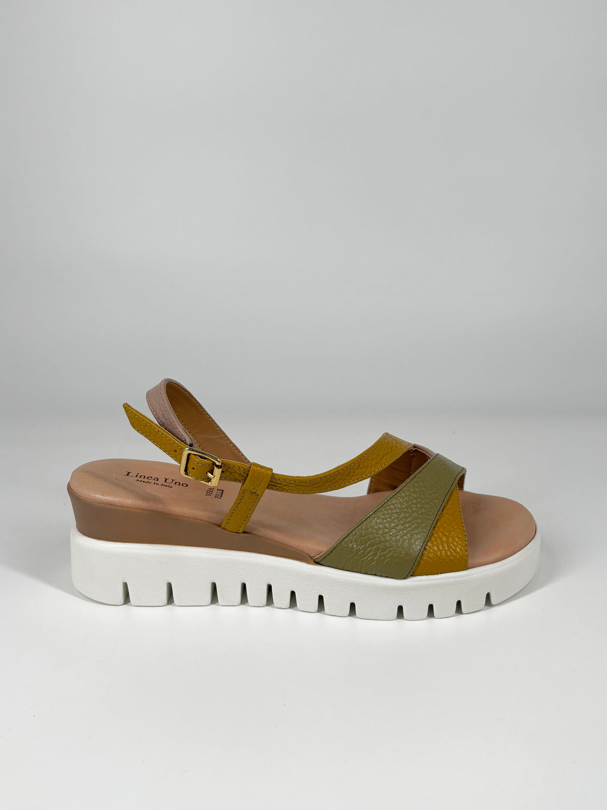 Sandalo Multi-Color con Platform in Vera Pelle