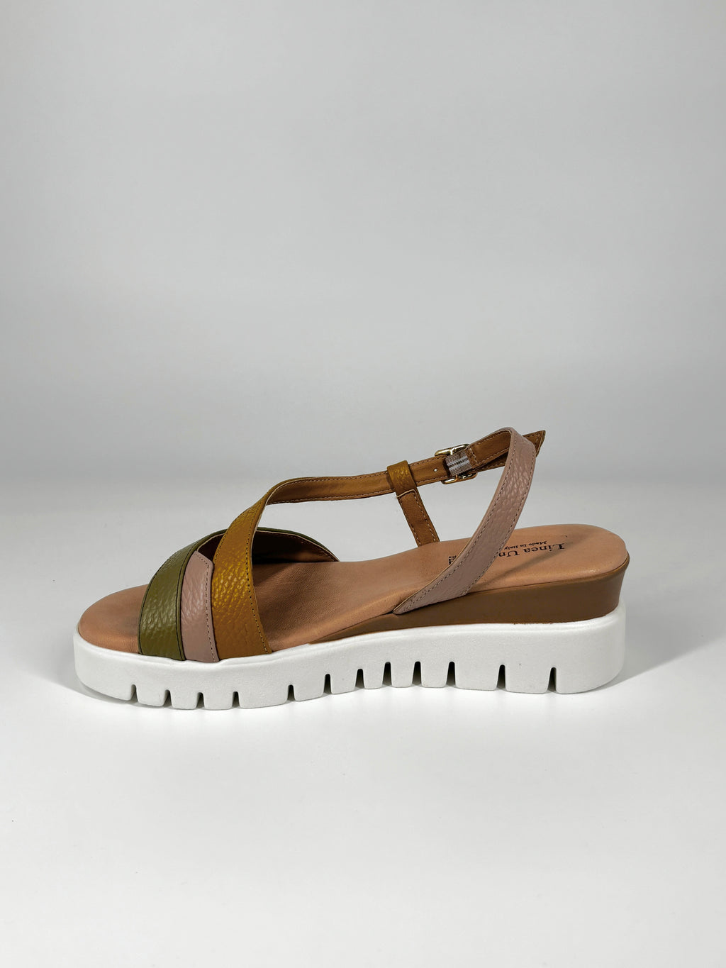 Sandalo Multi-Color con Platform in Vera Pelle