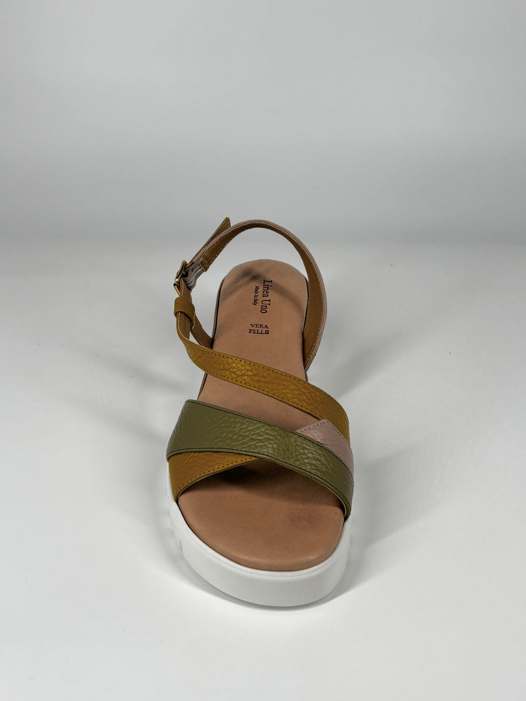 Sandalo Multi-Color con Platform in Vera Pelle