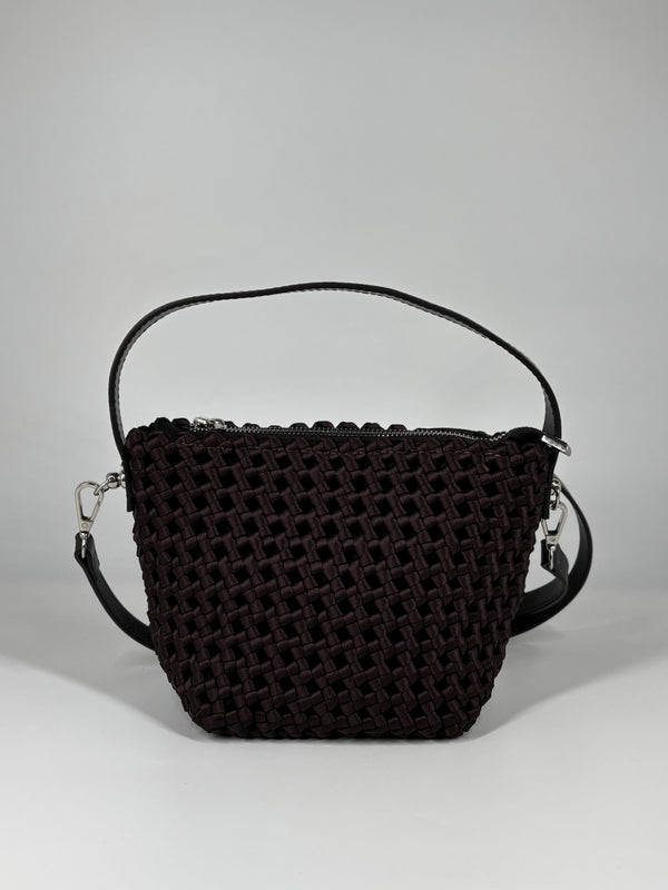 Borsa a Secchiello in Intreccio Satin – Chocolate Brown