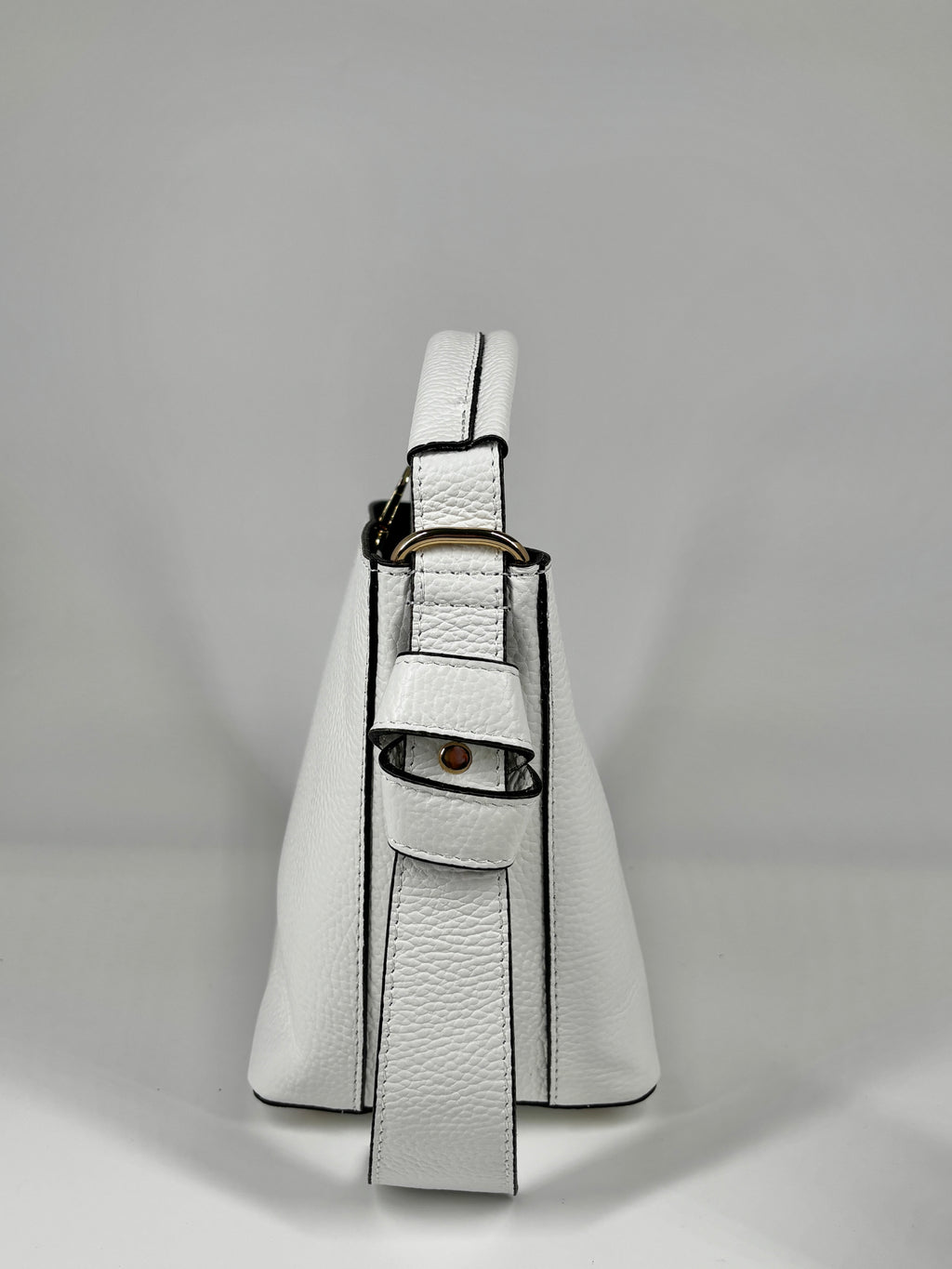 Secchiello in vera pelle - Bianco
